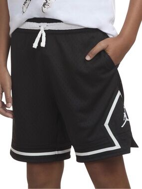 Jordan Black Mesh Kids Shorts with White Trim